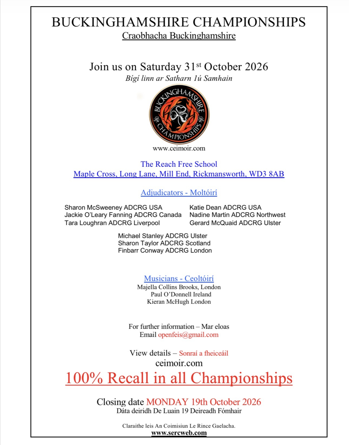 Buckinghamshire Championships 2026: what dancers and families need to know